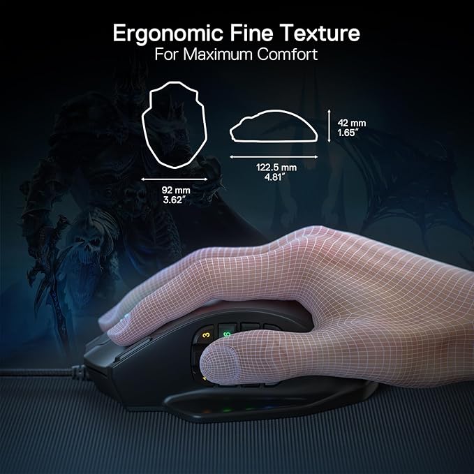 Redragon IMPACT MMO Wired Gaming Mouse 12400 DPI