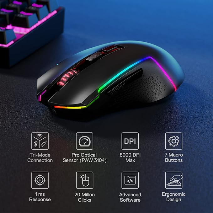 Redragon M693 Wireless Bluetooth Gaming Mouse