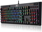 Redragon K579 RGB Wired Mechanical Gaming Keyboard – 104 Keys Full Size, Hot-Swappable Blue Switch, 5 Macro Keys, Volume Knob – Black