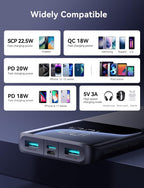 جوي روم باور بانك JR-QP191 22.5W 10000mAh مع شاشة رقمية - اسود