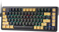 Redragon K649 PRO RGB 75% Gasket-Mount Hot-Swap Wired Mechanical Gaming Keyboard – Custom Gold-Melt Translucent Switch, 16.8M RGB 20 Modes, Pro Software – Black/Gold
