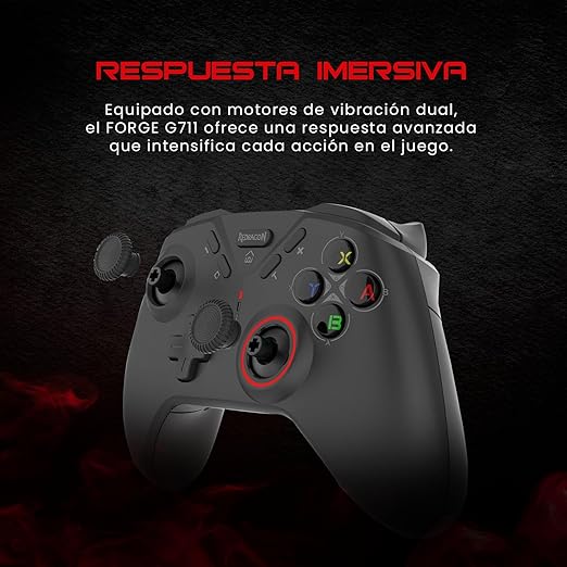 Redragon G711 Forge Wireless Gaming Controller – Bluetooth, 2.4GHz & USB-C, 8H Battery, RGB, Programmable Buttons, Removable Joysticks – PC, Switch, PS3/4, iOS & Android