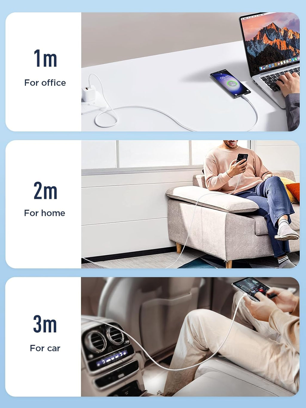 كيبل شحن سريع Joyroom S-A26 Flash-Charge Series 60W USB-C إلى USB-C بطول 1 متر  أسود