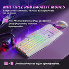 Redragon S101W RGB Gaming Keyboard & Mouse Combo Wired – 104 Keys Membrane, 5 Macro Keys, 6 RGB Modes + 7200 DPI Programmable Mouse, 10 RGB Modes – White