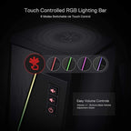 Redragon GS520 Anvil RGB Desktop Speakers – 2.0 Channel PC Stereo, 6 RGB Modes, Touch Control, Easy-Access Volume, USB Powered + 3.5mm – Black