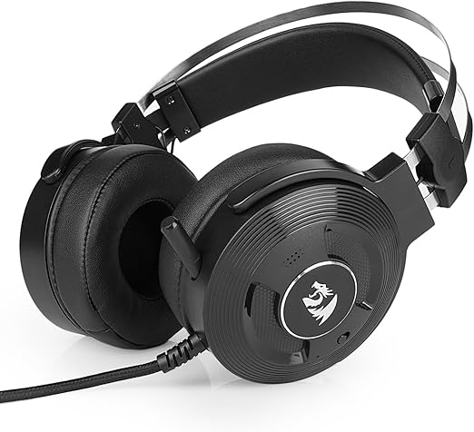 Redragon H991 TRITON Wired Gaming Headset – Virtual 7.1 Surround Sound, ANC Microphone, Super Soft Ear Pads, In-Line Control – Black/Silver