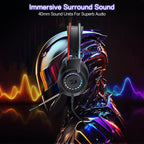 Redragon H231 SCREAM RGB Wired Gaming Headset – 40mm Drivers, Surround Sound, Retractable Headband, Memory Foam, 360° Noise-Canceling Mic, 250g Ultra-Light – Black/Red