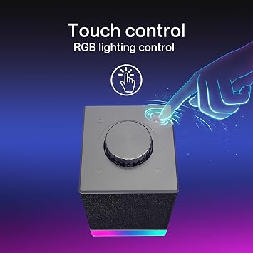 Redragon GS517 RGB Desktop Speakers – 2.0 Stereo Powerful Bass BT & USB 8 RGB Effects Touch Control