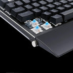 Redragon K567 RGB Wired Mechanical Gaming Keyboard – 104 Keys Full Size, Blue Switch, Aircraft-Grade Aluminium, Detachable Palm Rest – Black