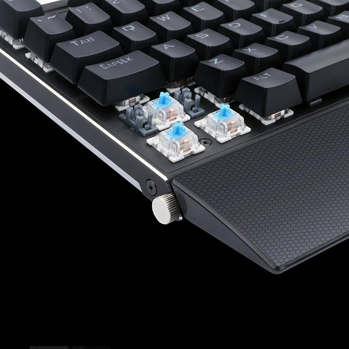 Redragon K567 RGB Wired Mechanical Gaming Keyboard – 104 Keys Full Size, Blue Switch, Aircraft-Grade Aluminium, Detachable Palm Rest – Black