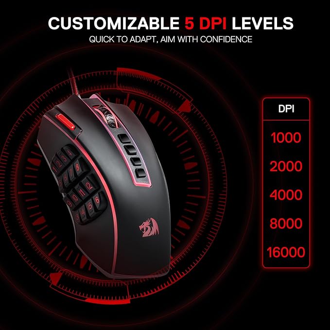Redragon M990 Legend Chroma X 24000 DPI MMO Wired RGB Gaming Mouse