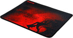 Redragon P016 PISCES Gaming Mouse Pad – Dragon Silhouette Design, Black Stitched Edges, Non-Slip Rubber Base, Smooth Fabric Surface – Black/Red
