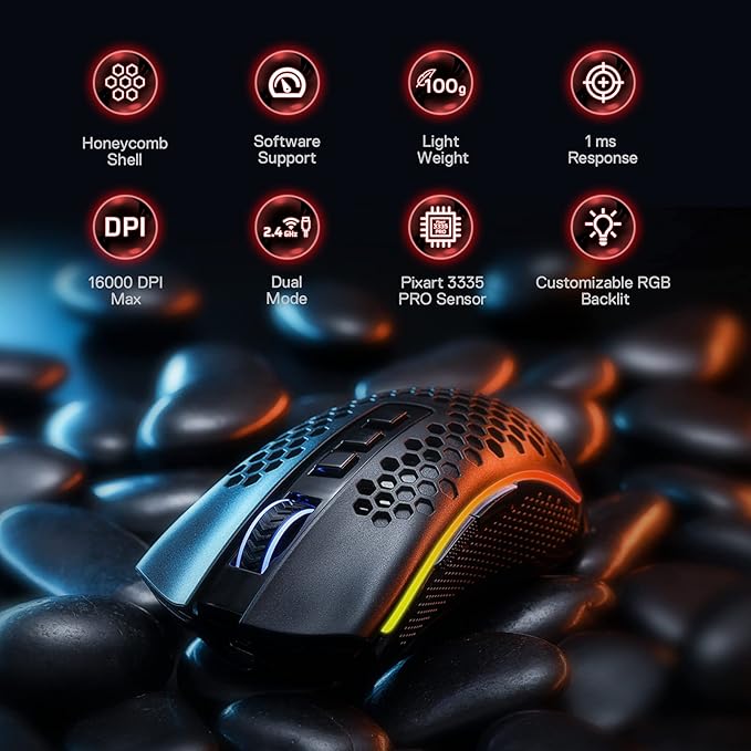 Redragon M808 Storm Pro Honeycomb Dual Mode Gaming Mouse