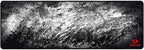 Redragon P018 TAURUS XXXL Extended Gaming Desk Mat – Abstract Marble Splatter Design, Black Anti-Fray Stitched Edges, Non-Slip Rubber Base, Rollable – Black/White