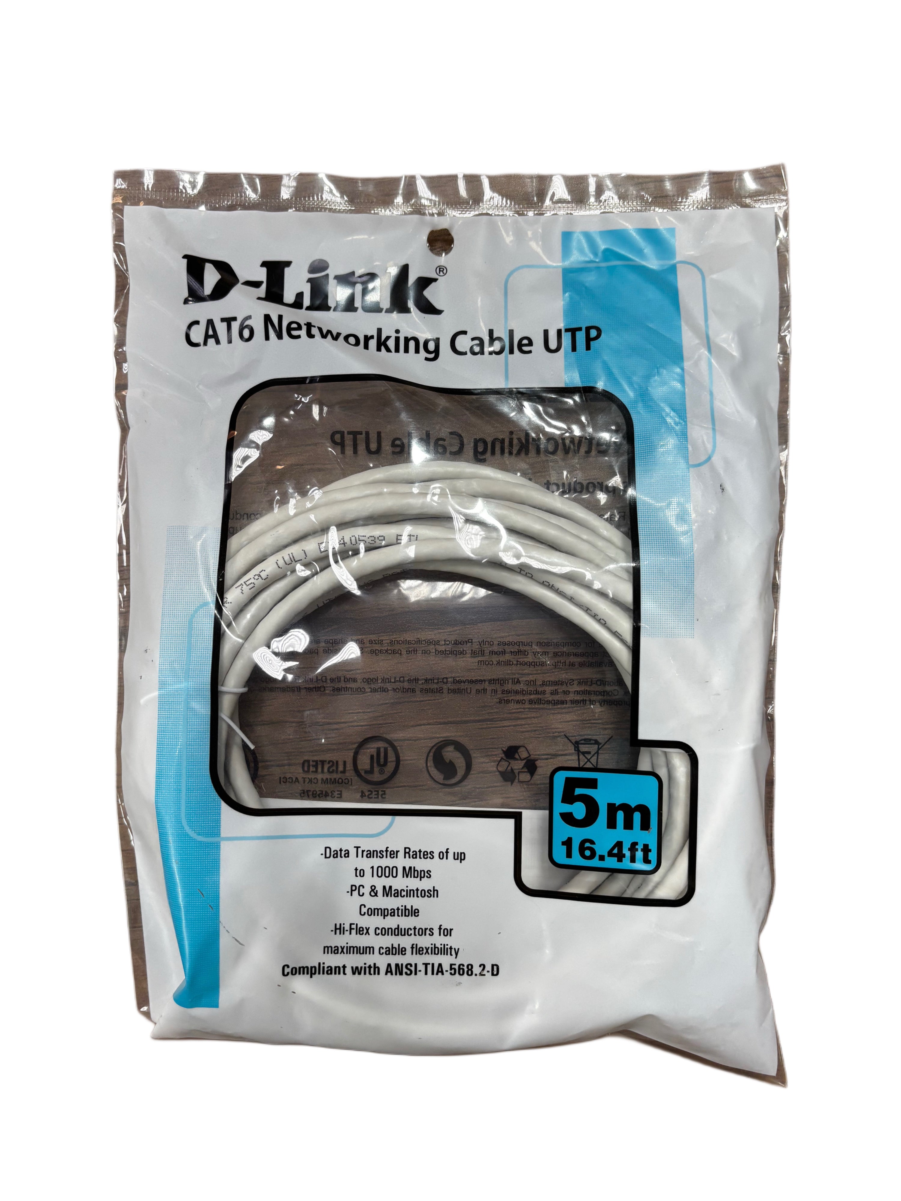كابل شبكة دي-لينك (D-Link) فئة CAT6 UTP بطول 5 متر