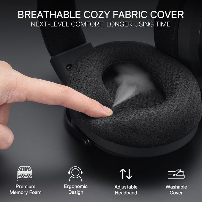 Redragon H858 ARROW PRO CARBON 3-Mode Wireless Gaming Headset – 53mm Drivers, Virtual 7.1, 20H+ Battery, Detachable Noise-Canceling Mic, On-Ear Controls – Carbon Gray