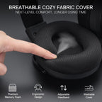 Redragon H858 ARROW PRO CARBON 3-Mode Wireless Gaming Headset – 53mm Drivers, Virtual 7.1, 20H+ Battery, Detachable Noise-Canceling Mic, On-Ear Controls – Carbon Gray