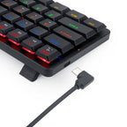 Redragon K615P-KBS ELISE PRO RGB Wireless Tri-Mode Mechanical Gaming Keyboard – 60% Layout, Low Profile Blue Switch, Bluetooth + 2.4G + Type-C – Black
