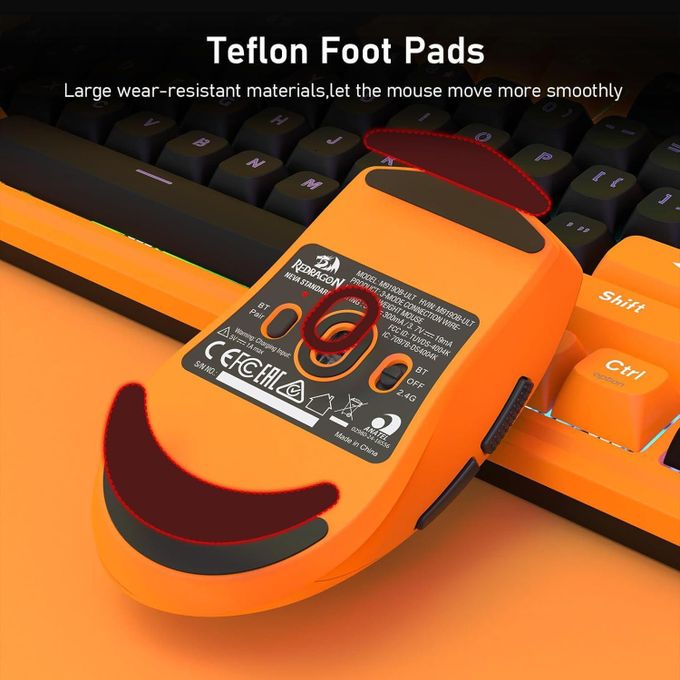 Redragon M919OB-ULT Sparda 3-Mode Wireless Gaming Mouse 45000 DPI – Orange