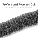Redragon A115 Coiled USB-C Keyboard Cable – Double-Sleeved, Professional Reversed Coil, Aviator Connector, Gold-Plated USB-A – Space Gray / White