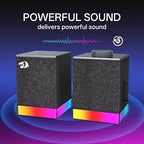 Redragon GS517 RGB Desktop Speakers – 2.0 Stereo Powerful Bass BT & USB 8 RGB Effects Touch Control