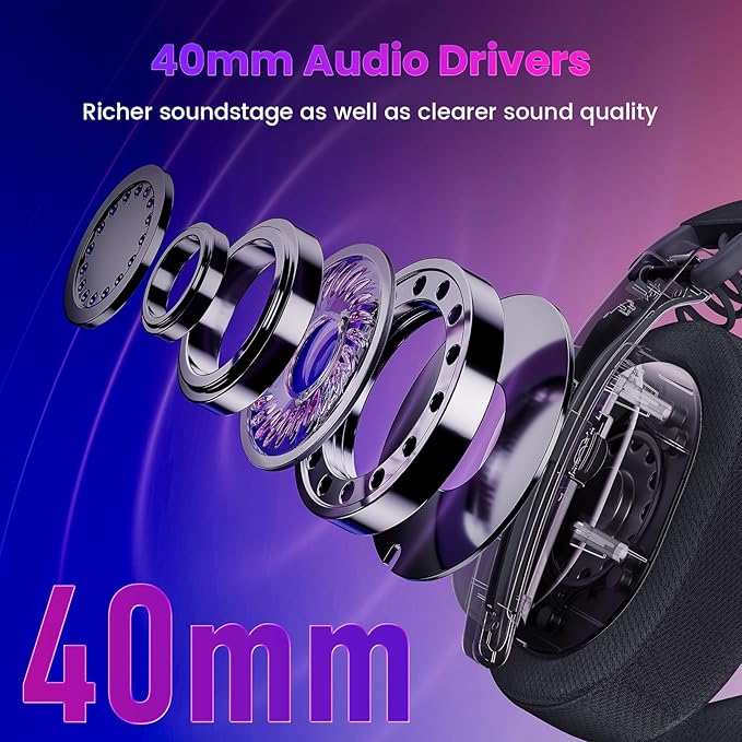 Redragon H888 3-in-1 Wireless Gaming Headset – 168g Ultra-Light, 40mm Drivers, Virtual 7.1 Surround, Mesh Fabric, Detachable Mic – Black / White
