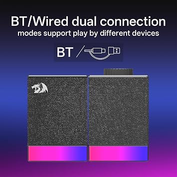 Redragon GS517 RGB Desktop Speakers – 2.0 Stereo Powerful Bass BT & USB 8 RGB Effects Touch Control