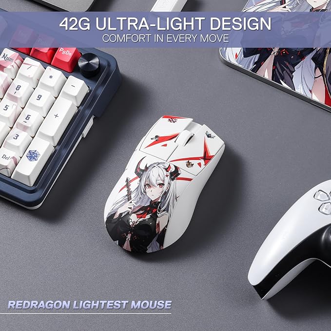 Redragon M916AK-PRO 3-Mode Wireless Gaming Mouse 26000 DPI – Anime Edition