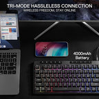 Redragon K516 PRO Shiva TKL RGB 3-Mode Wireless Membrane Gaming Keyboard – 87 Keys, 80% TKL Layout