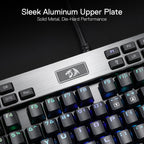 Redragon K550 YAMA RGB Wired Mechanical Gaming Keyboard – Full Size, Purple Switch, 12 Macro Keys, Volume Wheel, USB Pass-through, Detachable Wrist Rest – Black