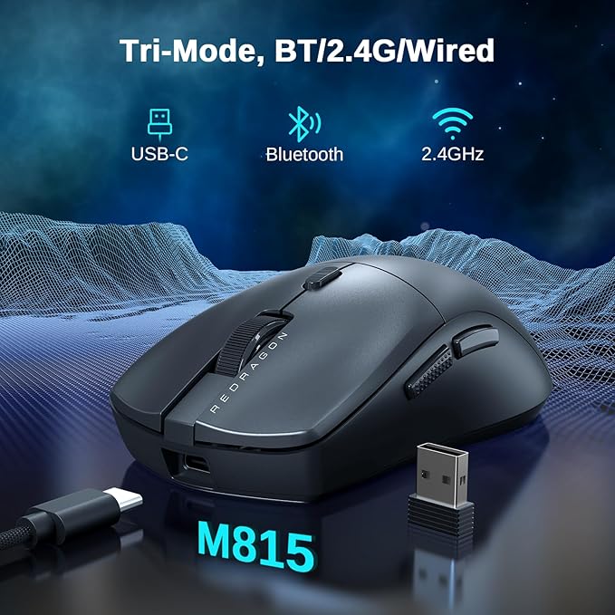 Redragon M815 PRO 3-Mode Wireless Gaming Mouse 26K DPI