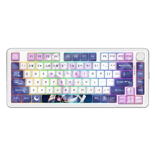 Redragon K681 ACG RGB Wireless Tri-Mode Gasket Hot-Swap Mechanical Gaming Keyboard – 75% Layout, Knob, Anime ACG Design, 2.4G + Bluetooth + Wired