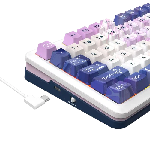 Redragon K681 ACG RGB Wireless Tri-Mode Gasket Hot-Swap Mechanical Gaming Keyboard – 75% Layout, Knob, Anime ACG Design, 2.4G + Bluetooth + Wired