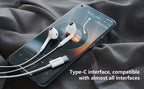 Onemust HP01 USB-C Wired Earphones with Mic - HIFI Stereo - White