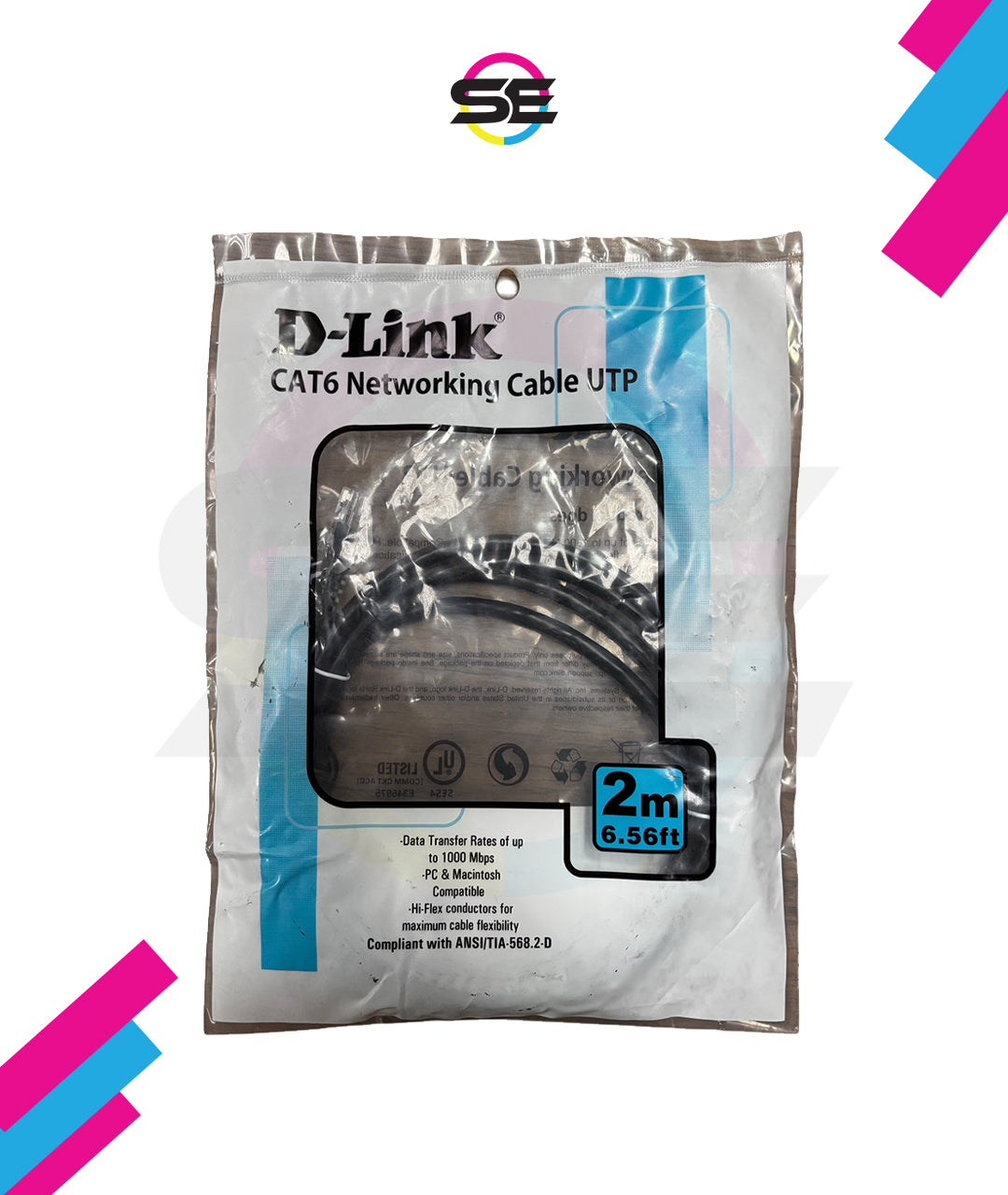 D-Link CAT6 Networking Cable UTP 2m