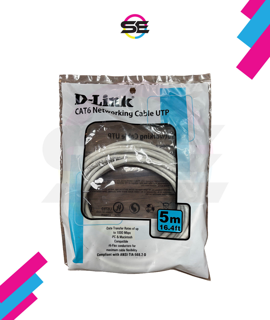 D-Link CAT6 Networking Cable UTP 5m