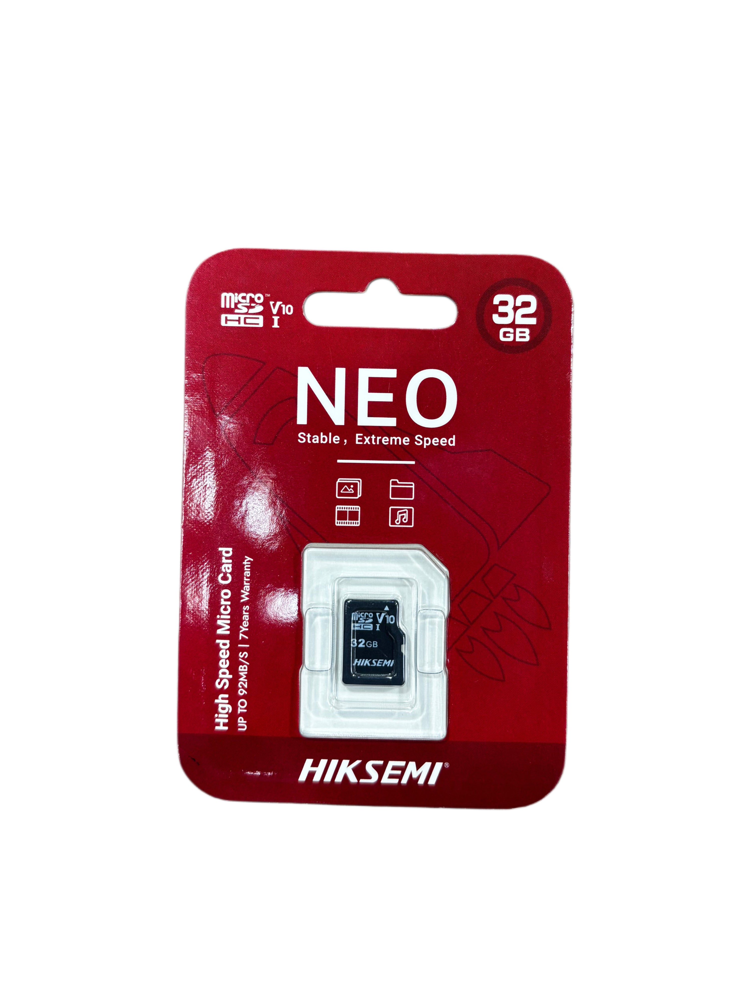 بطاقة ذاكرة هيكسيمي (Hiksemi NEO) سعة 32 جيجابايت microSD فئة V10 - سرعة عالية