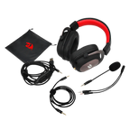 Redragon H510 ZEUS Wired Gaming Headset – 7.1 Surround Sound, 53mm Drivers, Memory Foam Ear Pads, Detachable Boom Mic, In-Line Control, Gold-Plated 3.5mm – Black/Red