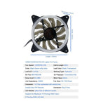 Redragon GC-F011 120mm Full-Color RGB Case Fan 3-Pack – 246 LED Modes, 11 Blades, 1200 RPM, 23.2dBA, Hydraulic Bearing, 6-in-1 Control Box, RF Remote, 8 Silicon Pads – Black