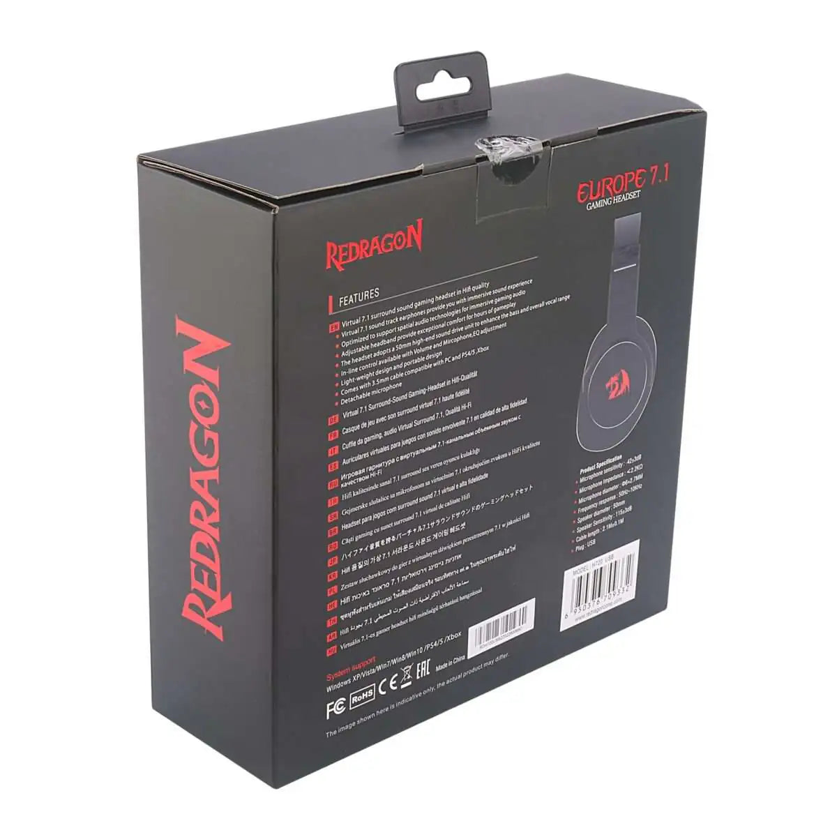 Redragon H720 7.1 Surround Sound USB Gaming Headset – 50mm Driver Detachable Mic