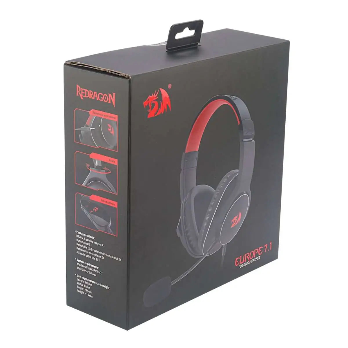 Redragon H720 7.1 Surround Sound USB Gaming Headset – 50mm Driver Detachable Mic