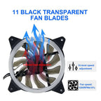 Redragon GC-F011 120mm Full-Color RGB Case Fan 3-Pack – 246 LED Modes, 11 Blades, 1200 RPM, 23.2dBA, Hydraulic Bearing, 6-in-1 Control Box, RF Remote, 8 Silicon Pads – Black