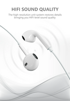Onemust HP01 USB-C Wired Earphones with Mic - HIFI Stereo - White