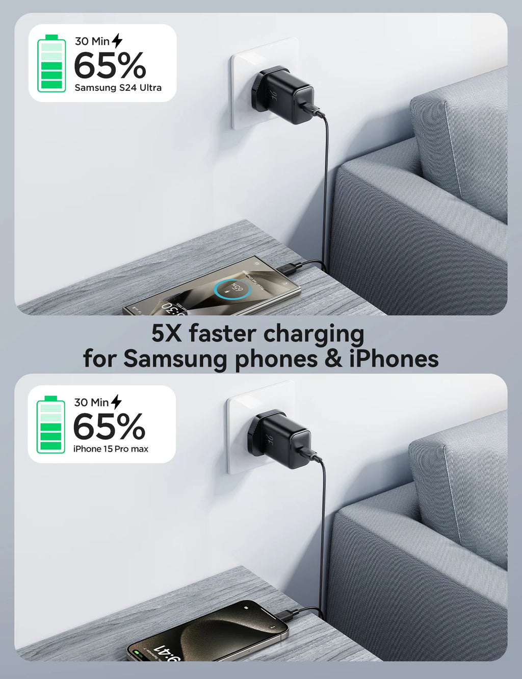 Joyroom JR-TCF23 25W PD USB-C Fast Charger - Black