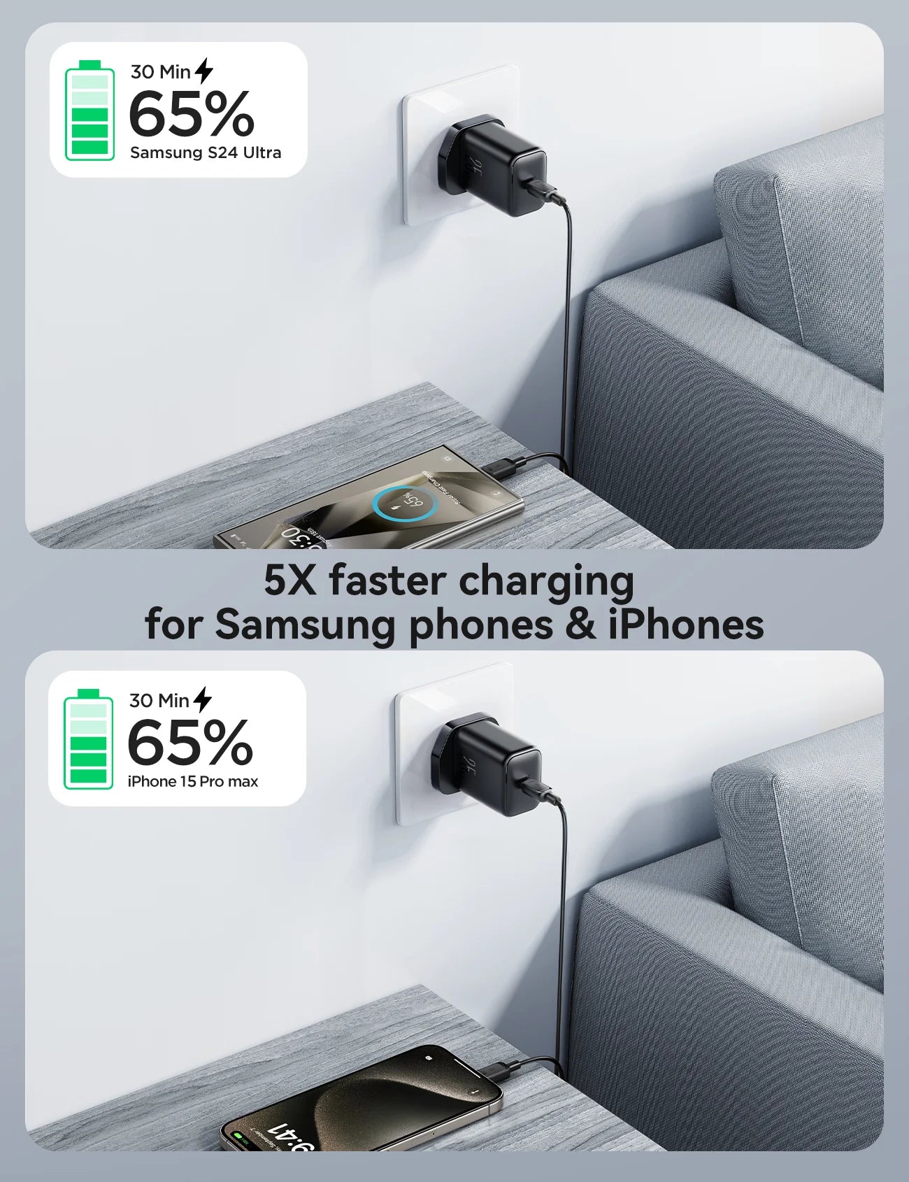 Joyroom JR-TCF23 25W PD USB-C Fast Charger - Black