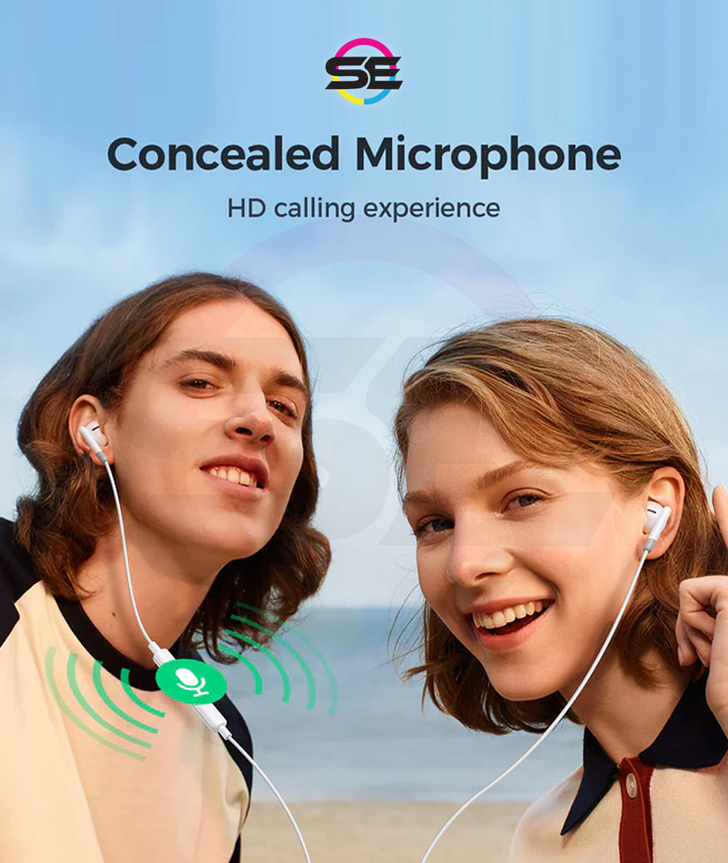 Joyroom JR-EW01 Wired Series Half In-Ear Earphones – White