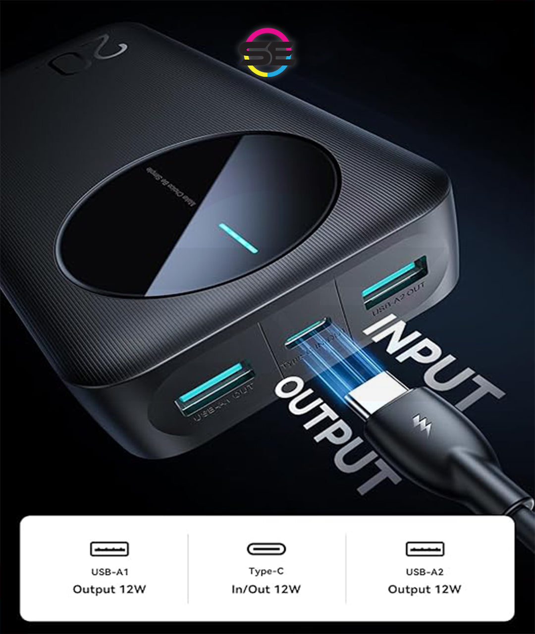 Joyroom JR-PBF14 20000mAh 2.4A LED Power Bank – Black