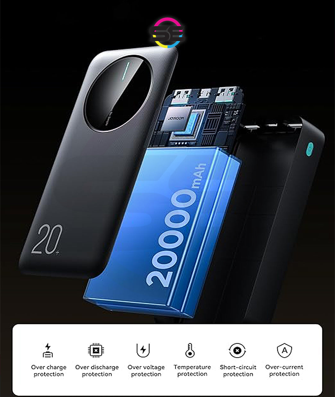 Joyroom JR-PBF14 20000mAh 2.4A LED Power Bank – Black
