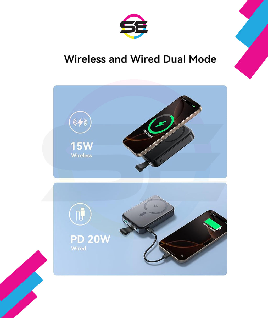 Joyroom JR-PBM11 10000mAh Qi2 Magnetic Wireless Power Bank – Black