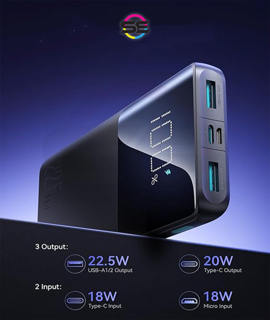 Joyroom JR-QP191 22.5W 10000mAh Power Bank with Digital Display – Black